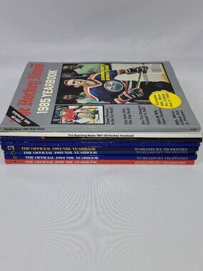 NHL Yearbook 8 Hockey Books Magazines 1990-95 & 1985 Issues